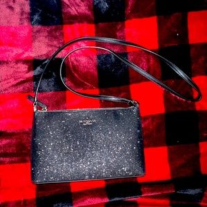 Kate spade black sparkle side purse